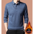 Woolen sweater, fake two-piece design with added fluff, men's thickened sweater for autumn and winter, warm and thickened sweater Woolen sweater, fake two-piece design with added fluff, men's thickened sweater for autumn and winter, warm and thickened sweater